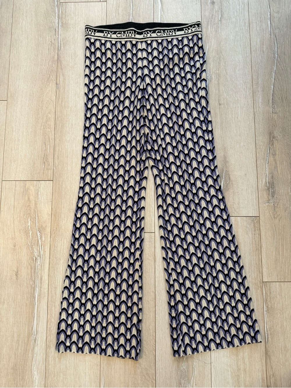 Cambio Patterned Knit Pants in Lilac and Cream